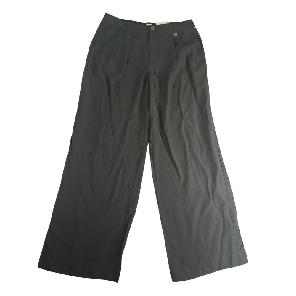 A New Day Pants Womens 12 Business Wide Leg Baggy Pockets High Waisted NWT